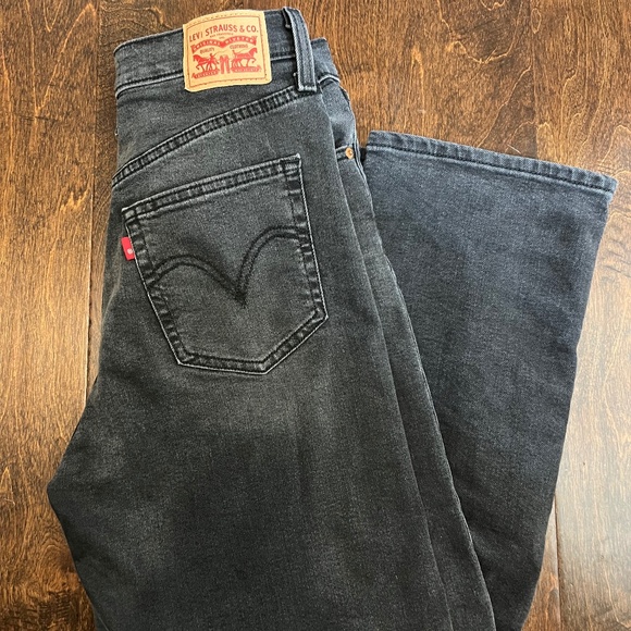 Levi Ribcage Ankle Jeans - Well Worn (Black) - Picture 1 of 8